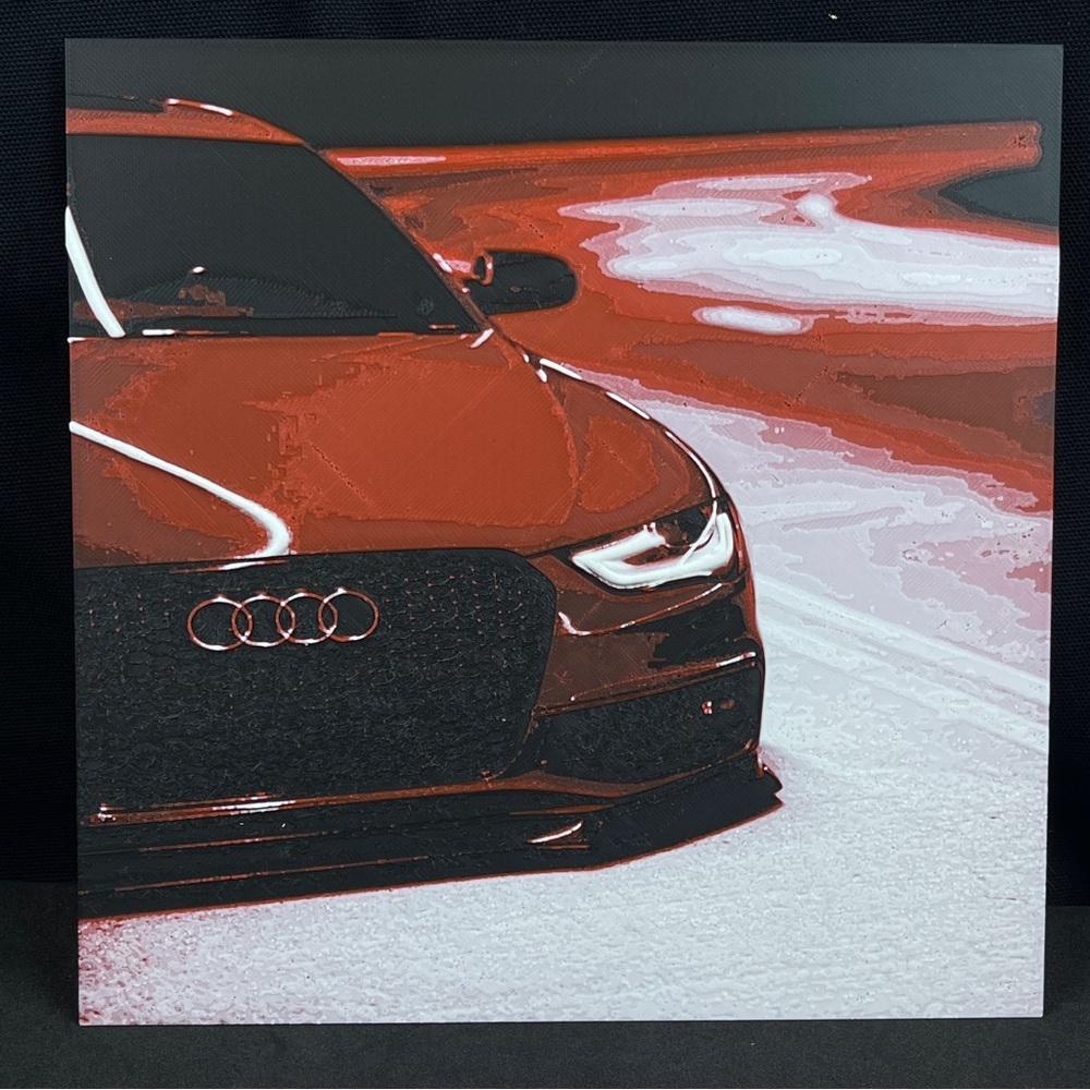 Audi S4 Wall Art, Hueforge Art Print, Wall Art, Textured Art